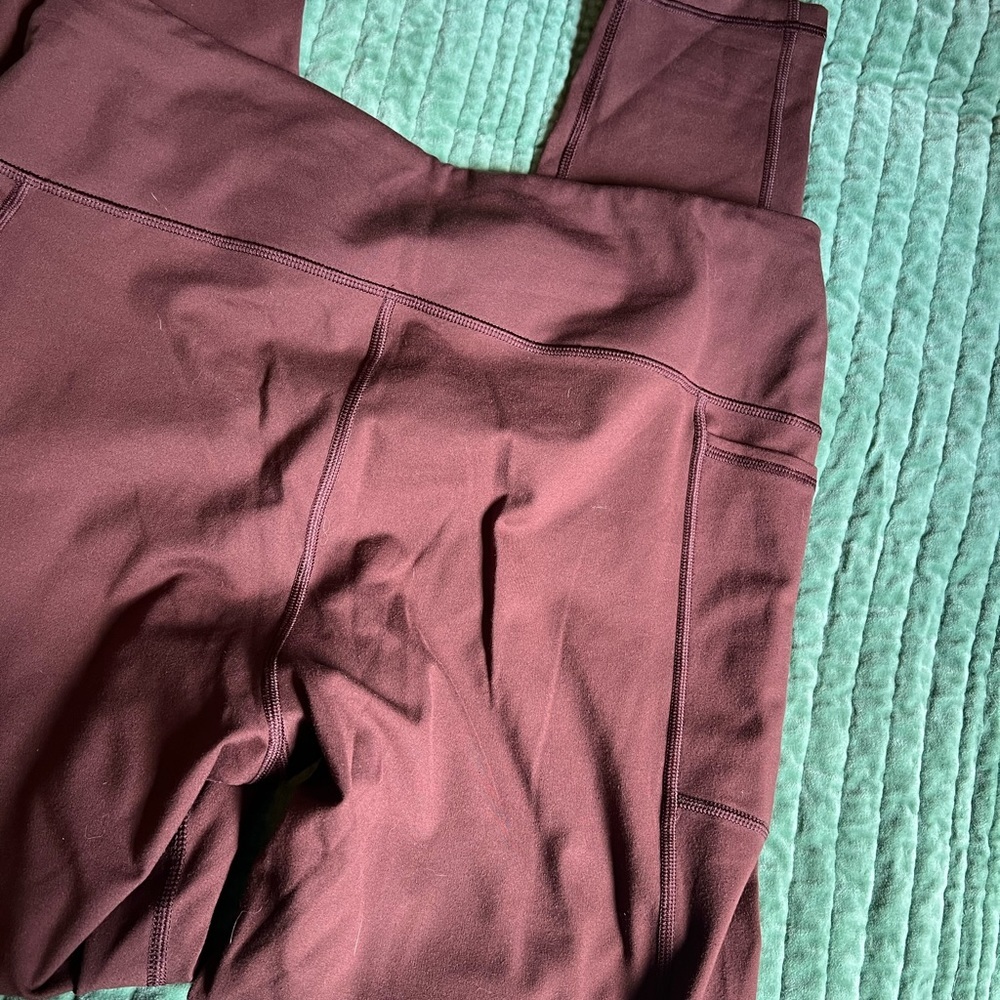 GAP FIT maroon/brown leggings size large - Picture 3 of 5